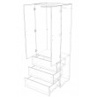 Wardrobe double door with 3 drawers